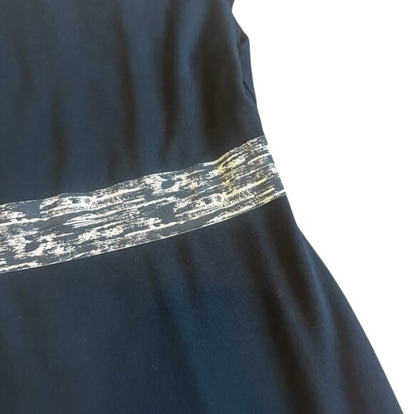 Alice + Olivia Black Sheath Dress Cap Sleeve Waist Band Stretch Size 4 Women's - Picture 3 of 9